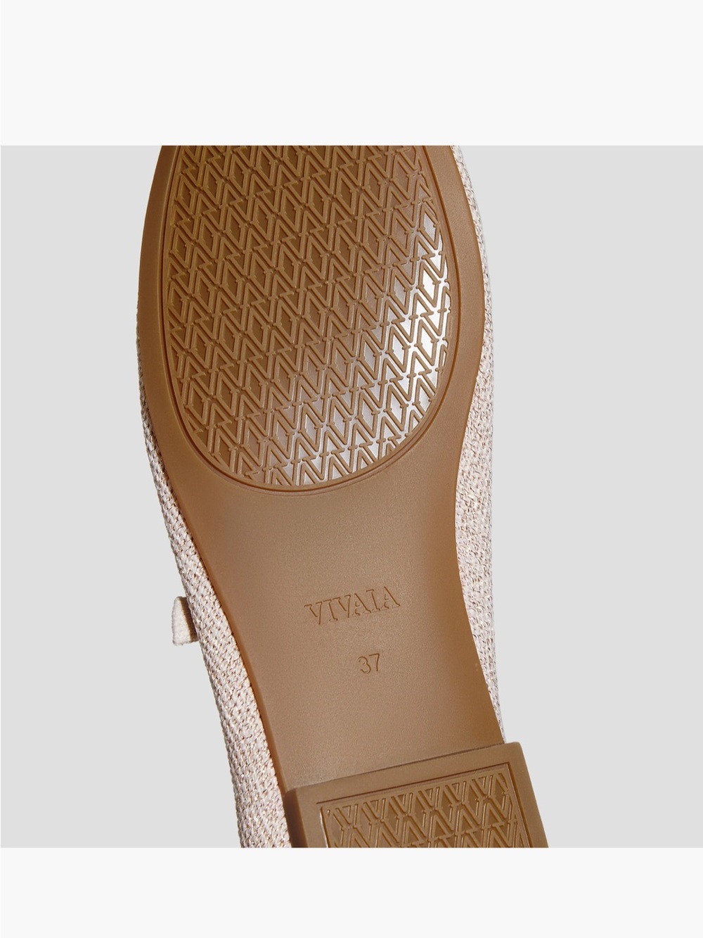 VIVAIA Beige Pink Knit Mary Jane Ballet Flats Women's Size 37 EU 6.5 US - Picture 10 of 13